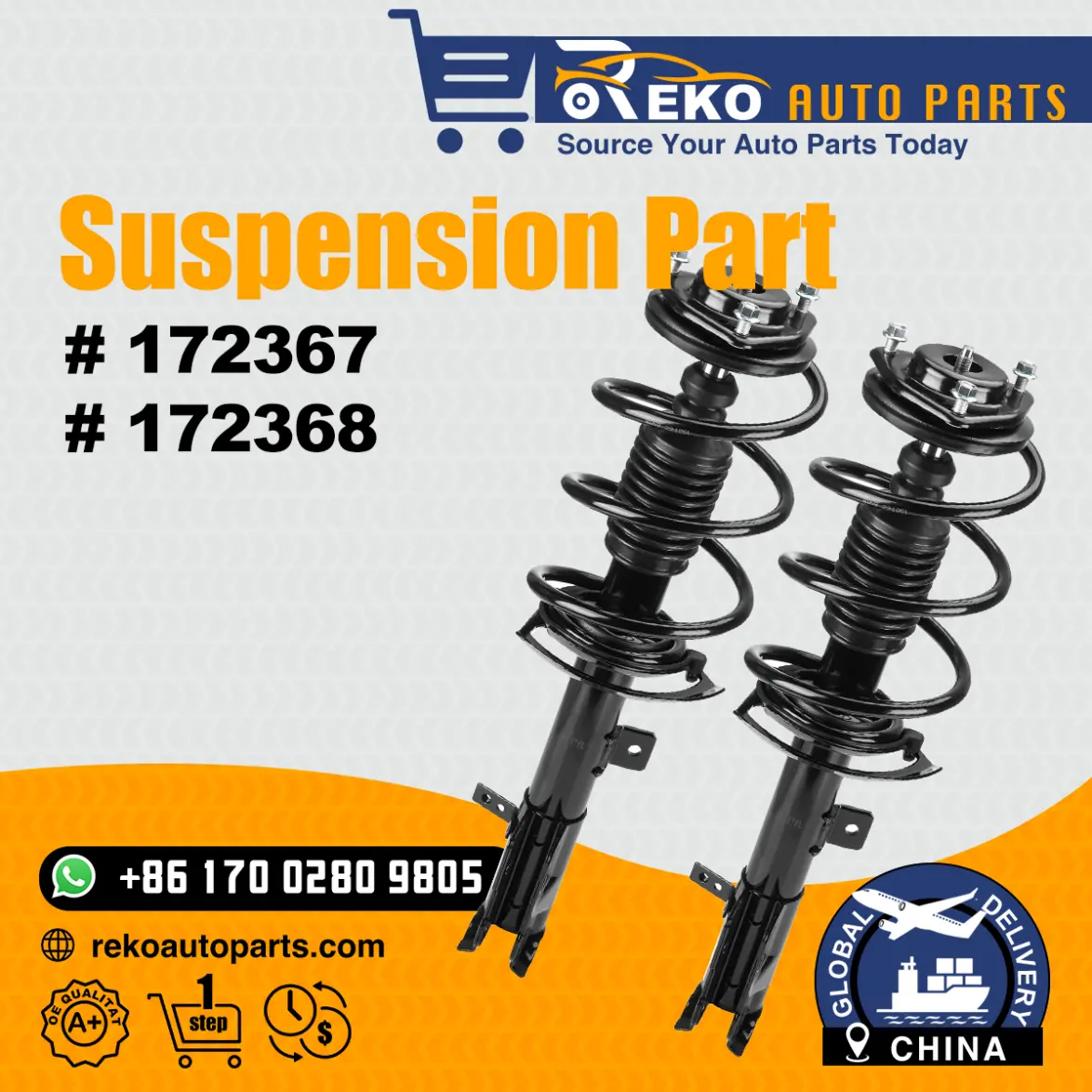 172367 172368 Front Strut Shock Coil Spring for Dodge Jeep