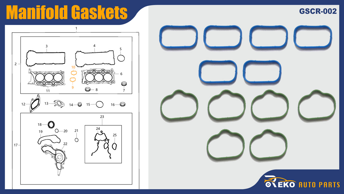 68232614aa 68217514ab manifold gaskets, Inlet Manifold Gasket, Air Intake Gasket, Engine Manifold Gasket, Gasket Inlet Manifold, Seal Intake