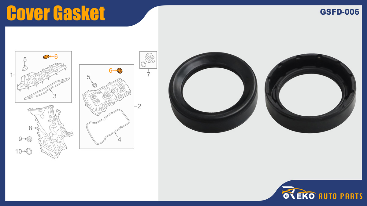 Engine Valve Cover Washer Seal BR3Z6C535B for Ford Mustang F-150. Replace for BR3Z6C535A, VS50774R Fel-Pro, MS97209 Mahle, Victor Reinz 71252, BR3Z6C535B valve cover seal, Ford 5.0L upgraded seal, Coyote engine gasket