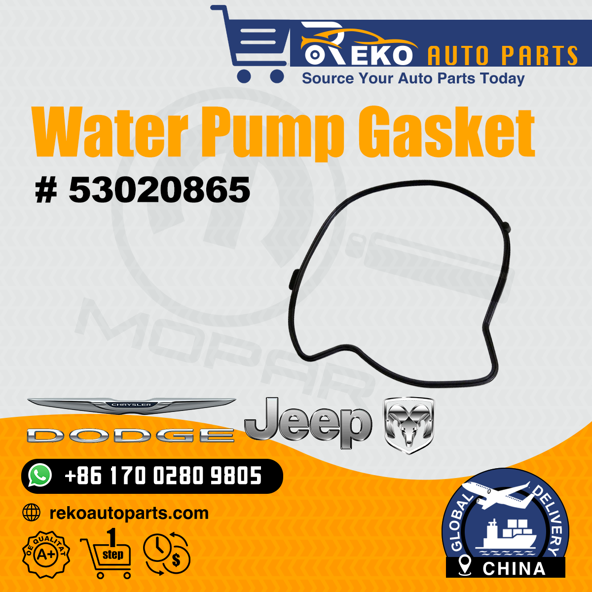 Chrysler 53020865 Water Pump Gasket Jeep Dodge RAM - Reko Auto Parts