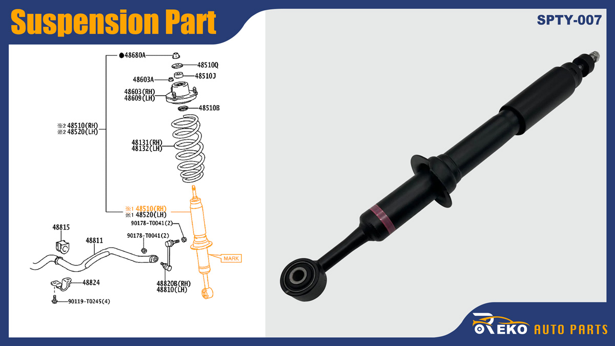 48510-8z205 485108z205 KYB 341372 Front Shock Hilux
