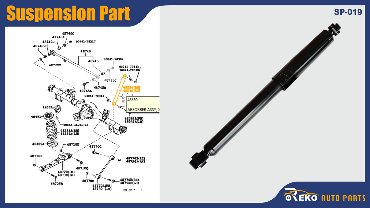 48531-Yz493-001 48531yz493001 Rear Left Right Suspension Shock Absorbers for Asli Daihatsu
