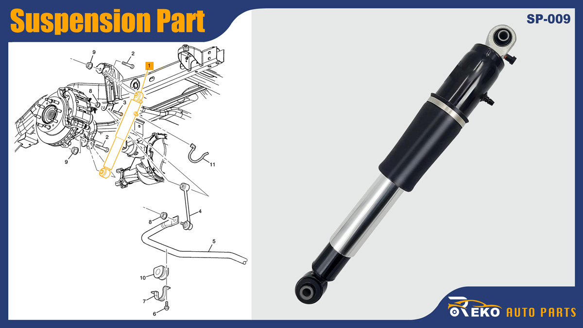 23487280 Rear Air Shock Absorber Compatible with Escalade Esv Ext Chevy Suburban Tahoe Avalanche Gmc Yukon Xl 1500