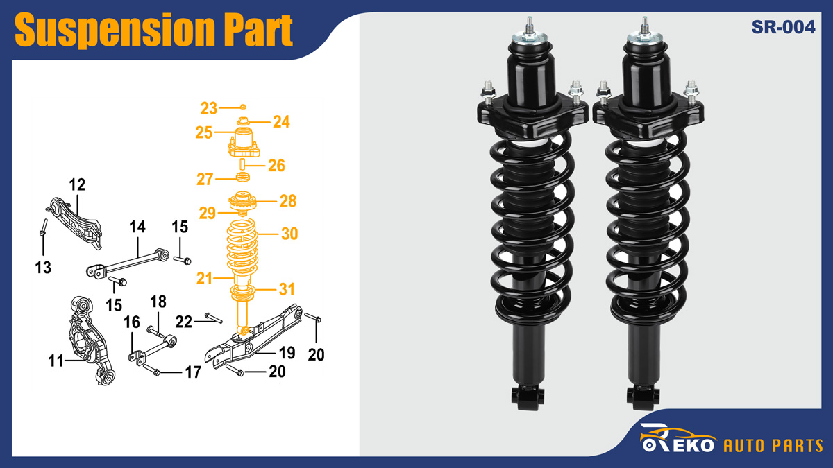 Rear Springs Strut Shock Absorber for Dodge Caliber 2007-2012, Jeep Compass Patriot 2007-2016, Replace 172401, 5272706AH, 5272706AG, 68058866AA, 1345484 strut, 15581 strut, SR4689, SR4218, 710103 strut