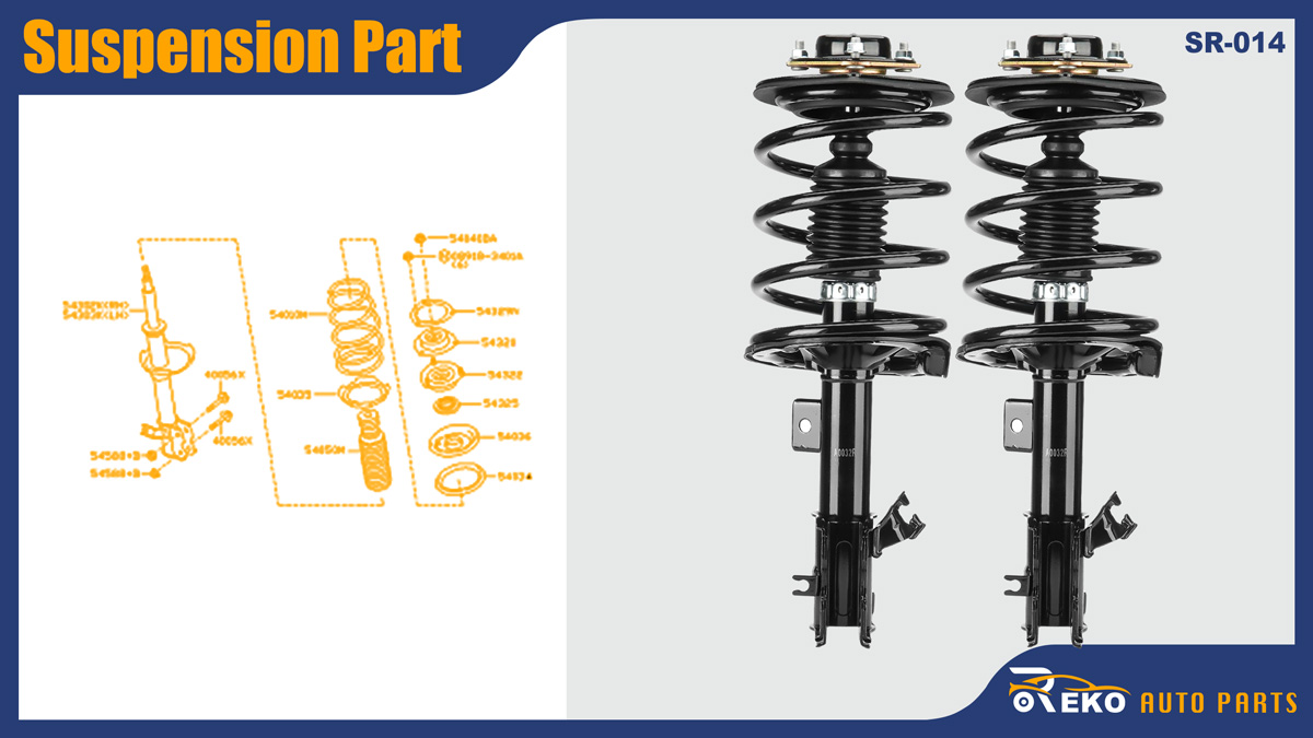 Front Complete Strut Assembly Shock Absorber for Nissan Altima 3.5L 2002 2003 2004 2005 2006, Replace KYB SR4163, SR4164, APSA0626, 2332350R, 2332350L, 271427, 271426