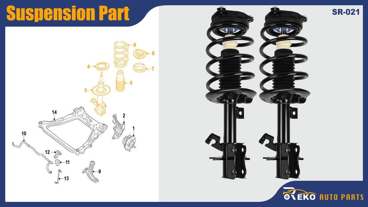 Front Left & Right Complete Strut Shock Absorber Assembly Compatible with 2007 2008 2009 2010 2011 2012 Sentra, 54302‑ET00A, Monroe 172378, KYB SR4156, 1331648R, PSA64984, 54303‑ET00A, Monroe 172379, KYB SR4157, 1331648L, PSA64985