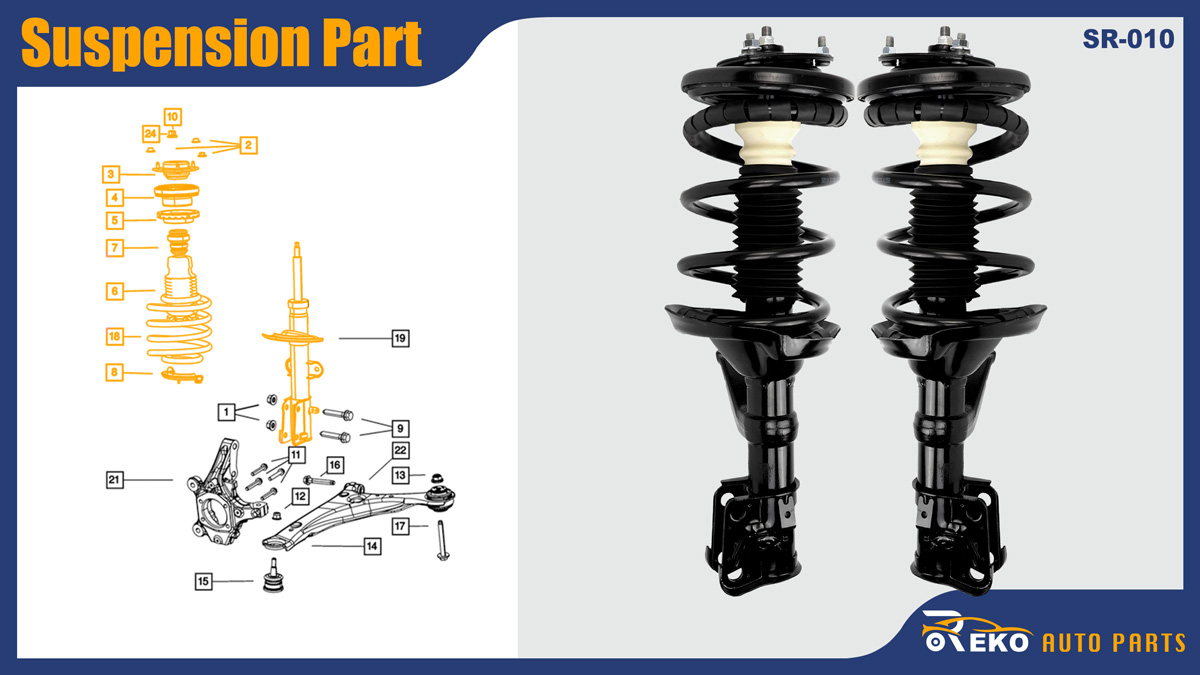 Front Struts Fit for Dodge Grand Caravan 2008 2009 2010 Chrysler Town & Country 2008-2010 3.8L V6, Front Shock Absorber Quick Complete Suspension Struts with Coil Spring 171128L, 171128R, SR4196, SR4195, ST8660L, ST8660R