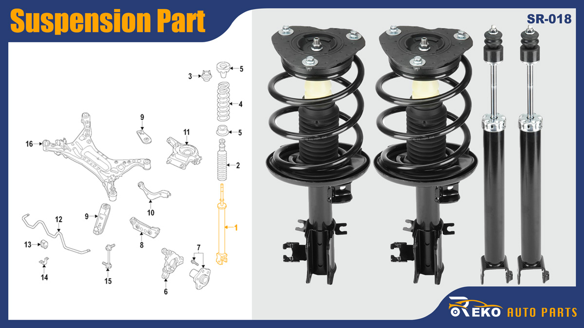 Front & Rear Strut Shock Assembly w/Coil Spring for Nissan Altima 2007-2012 Exclude Hybrid, 2.5L Coupe S 2013, Replace 172392, 72392, 182392, 172393, 72393, 182393, SR4226, 339146, SR4227, 339147, 54302‑JA00A, 54301‑JA00A, E6210‑9HS0A, E6210‑ZX10A, kyb 349075, 5367