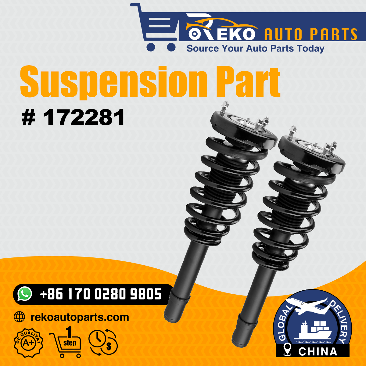172281 Front Complete Struts Shock Absorbers Compatible With